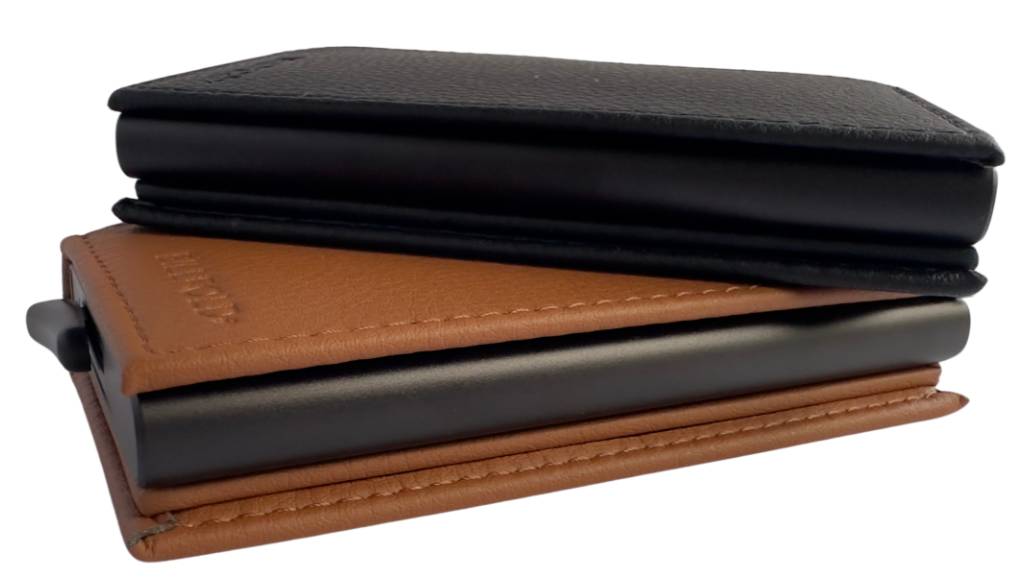 BILLFOLD+ Black and Brown side view